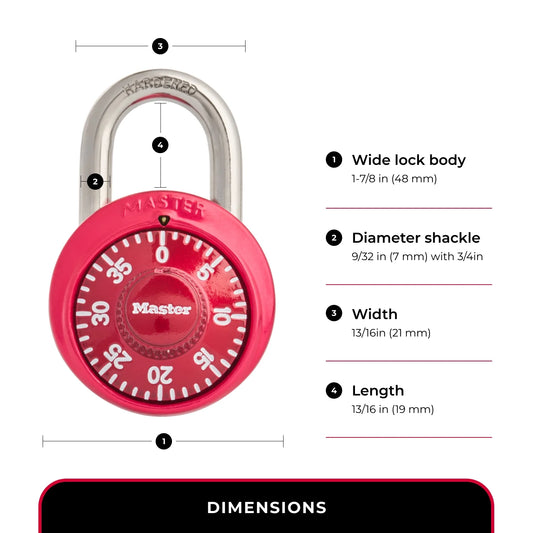 Master Lock 1530DCM Combination Padlock For School & Gym (Colors May Vary).