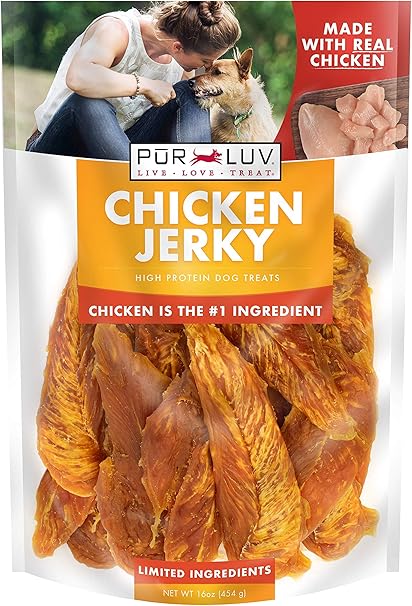 Dog Treats Chicken Jerky | Chicken Breast, High Protein, Healthy & Easily Digestible | 16 oz Pack.
