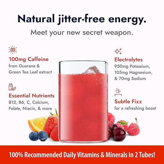 Zipfizz Energy Drink Powder, Fruit Punch – 20 Pack