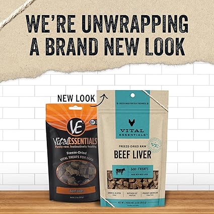 Vital Essentials Beef Liver Dog Treat | Grain-Free, Gluten-Free, 2.1 oz.