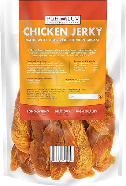 Dog Treats Chicken Jerky | Chicken Breast, High Protein, Healthy & Easily Digestible | 16 oz Pack.