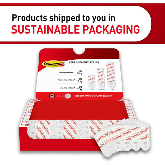 Command Poster Strips | 64 White Adhesive Strips for Damage-Free Hanging.