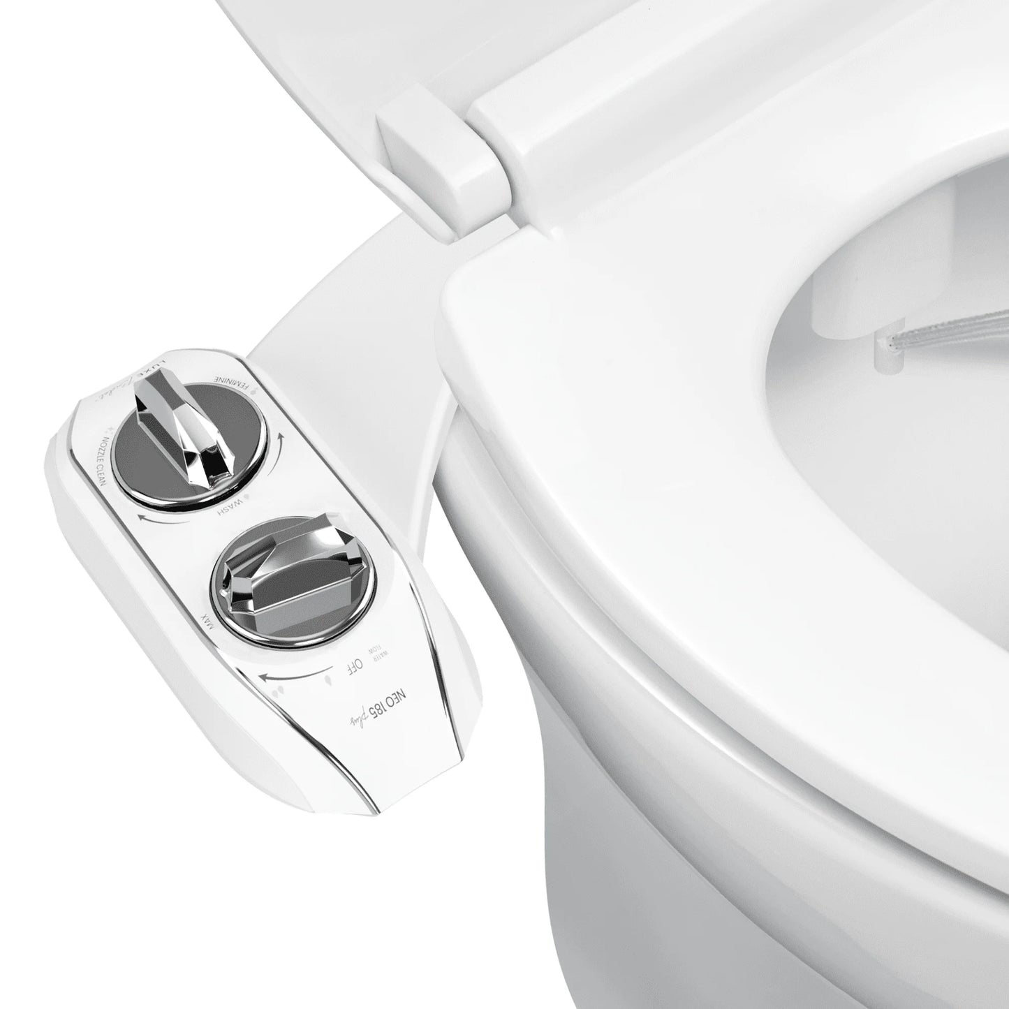 LUXE Bidet NEO 120 | Non-Electric Toilet Seat Attachment with Self-Cleaning Nozzle (White).