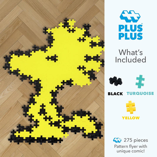 Plus-Plus Puzzle by Number, 275-Piece STEM Mini Building Block Set, 2D Puzzle Activity for Kids, Peanuts Merchandise - Woodstock