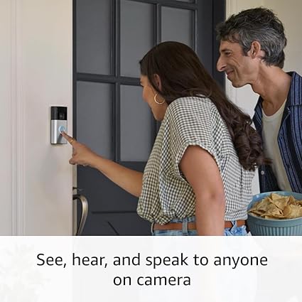 Ring Battery Video Doorbell – Newest Model, Satin Nickel | Head-to-Toe HD Video, Motion Detection Alerts, Two-Way Talk, Built-In USB-C Rechargeable Battery