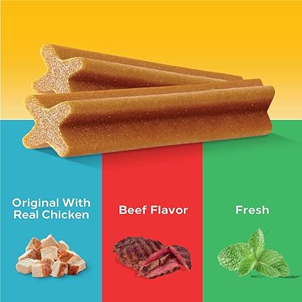 Pedigree Dentastix Large Breed Dog Treats | Variety Pack | 2.73 lb Bag, 51 Dental Chews.