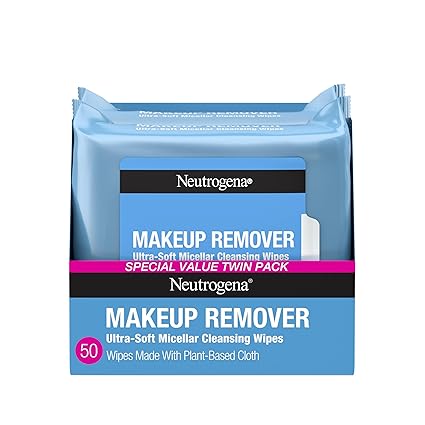 Neutrogena Makeup Remover Wipes | Ultra-Soft Cleansing Towelettes | 50 Count (2 Pack).