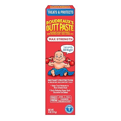 Boudreaux's Butt Paste Maximum Strength Diaper Rash Cream – 4 oz