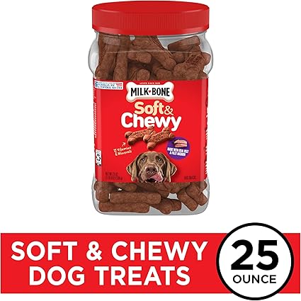Milk-Bone Soft & Chewy Dog Treats | Beef & Filet Mignon Recipe | 25 oz.