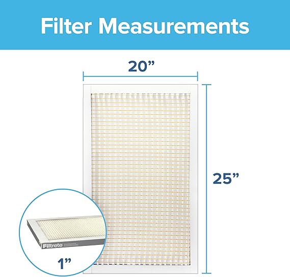 Filtrete 20x25x1 AC Furnace Air Filter | MPR 300, MERV 5, 3-Month Pleated Electrostatic HVAC Filter, 6 Pack