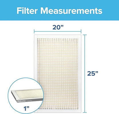 Filtrete 20x25x1 AC Furnace Air Filter | MPR 300, MERV 5, 3-Month Pleated Electrostatic HVAC Filter, 6 Pack