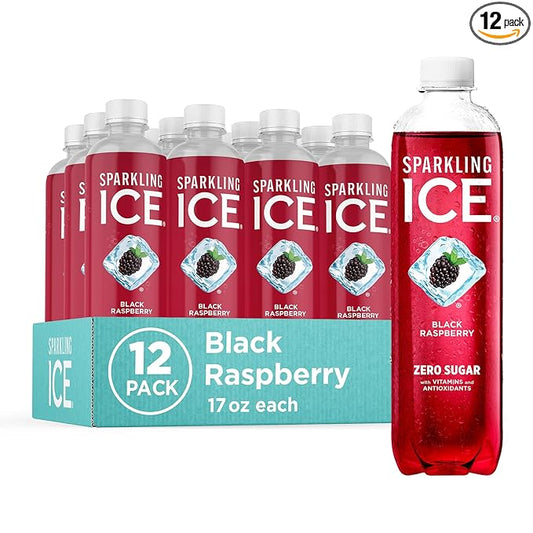 Sparkling Ice Black Raspberry Sparkling Water | 17 fl oz Bottles, Pack of 12