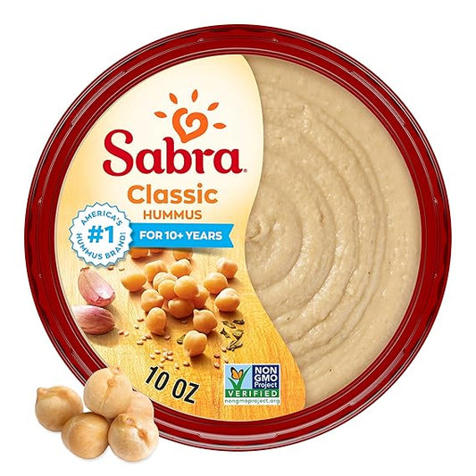 Sabra Classic Hummus | Creamy Mediterranean Dip 10 oz Tub.