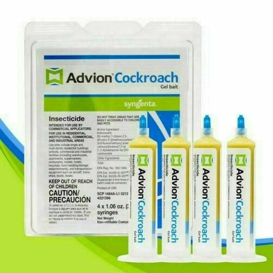 Advion Cockroach Gel Bait | Roach Killer Gel for German, American & Other Cockroach Species | 4 Tubes (30g), 1 Plunger & 2 Tips, Indoor/Outdoor Pest Control.