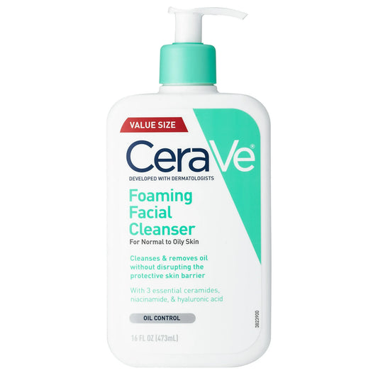 CeraVe Foaming Facial Cleanser | For Oily Skin| Fragrance-Free, Non-Drying, 16 oz.