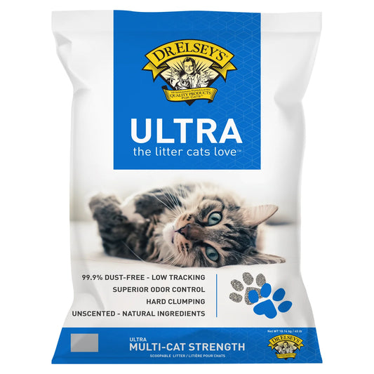 Dr. Elsey's Ultra Unscented Clumping Clay Cat Litter – 40 lb