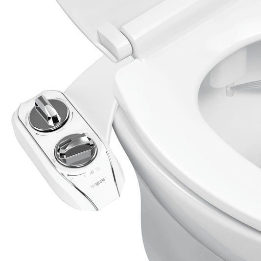 LUXE Bidet NEO 120 | Non-Electric Toilet Seat Attachment with Self-Cleaning Nozzle (White).