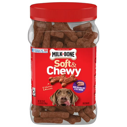 Milk-Bone Soft & Chewy Dog Treats | Beef & Filet Mignon Recipe | 25 oz.