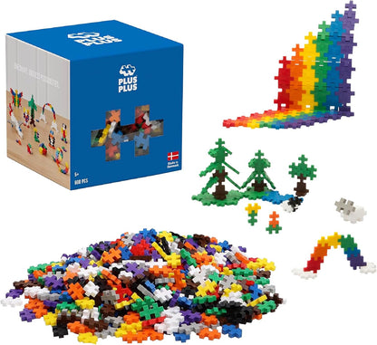 Plus-Plus Open Play Set 600 Pieces, Basic Color Mix, Interlocking Mini Puzzle Blocks, STEM Construction Toy for Kids