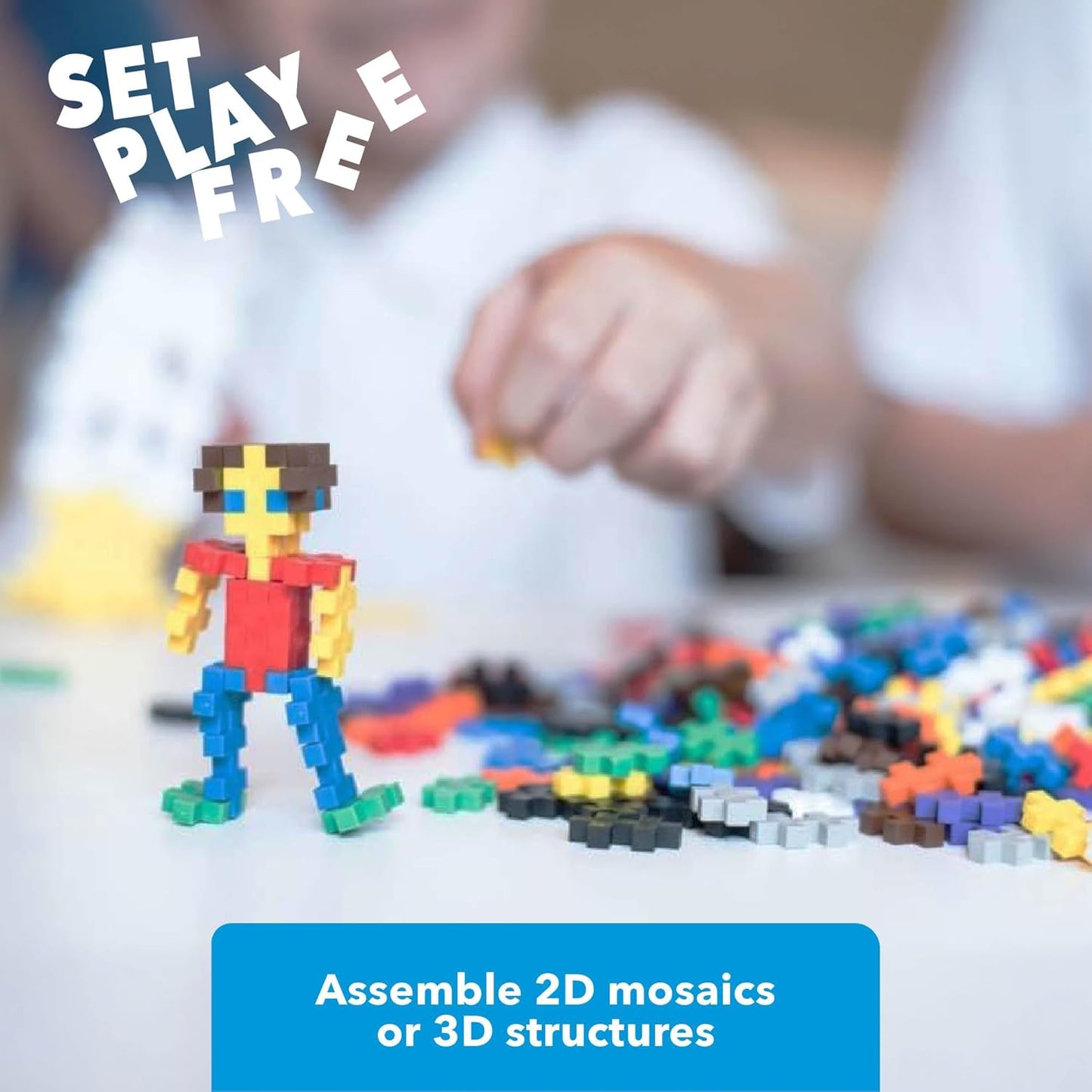 Plus-Plus Open Play Set 600 Pieces, Basic Color Mix, Interlocking Mini Puzzle Blocks, STEM Construction Toy for Kids