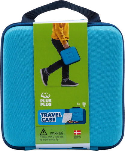 Plus-Plus Travel Case Building Set, 100 Mini Interlocking Blocks + Baseplate, Open-Ended 3D STEM Toy for Kids – Basic Mix