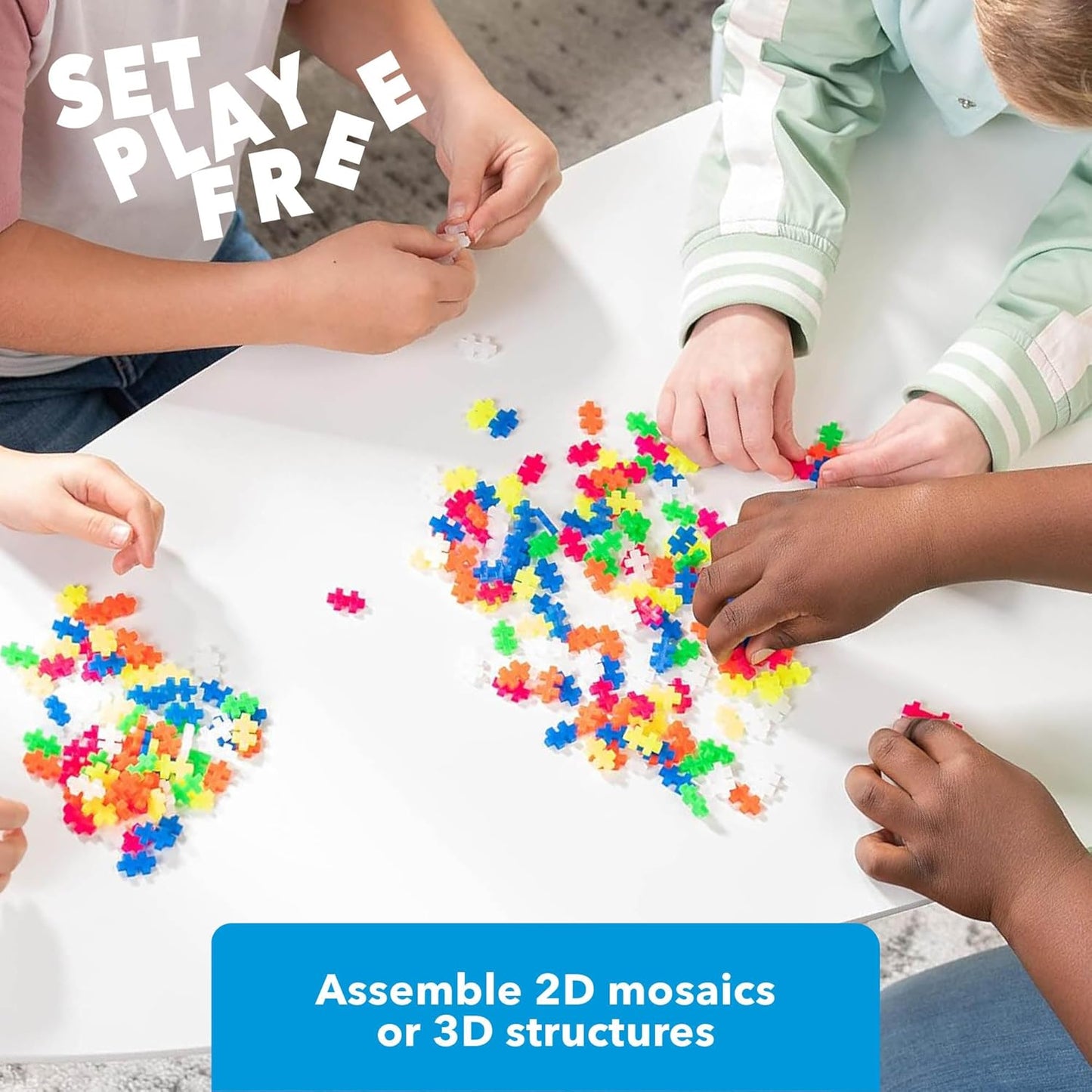 Plus-Plus Open Play Set 600 Pieces, Interlocking Mini Puzzle Blocks, STEM Building & Construction Toy for Kids