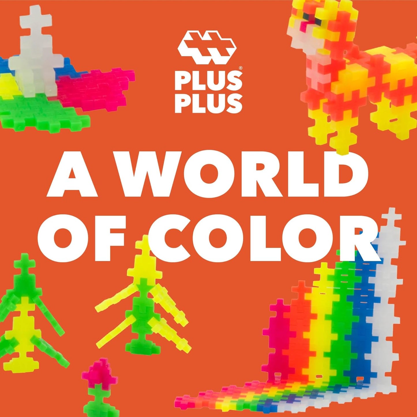 Plus-Plus Open Play Set 600 Pieces, Interlocking Mini Puzzle Blocks, STEM Building & Construction Toy for Kids