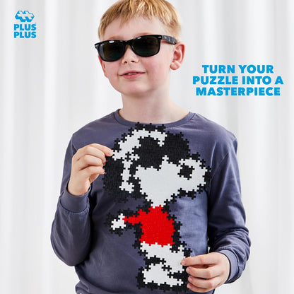 Plus-Plus Puzzle by Number – Joe Cool Peanuts Edition, 275-Piece Interlocking Mini Blocks, 2D STEM Puzzle Toy for Kids