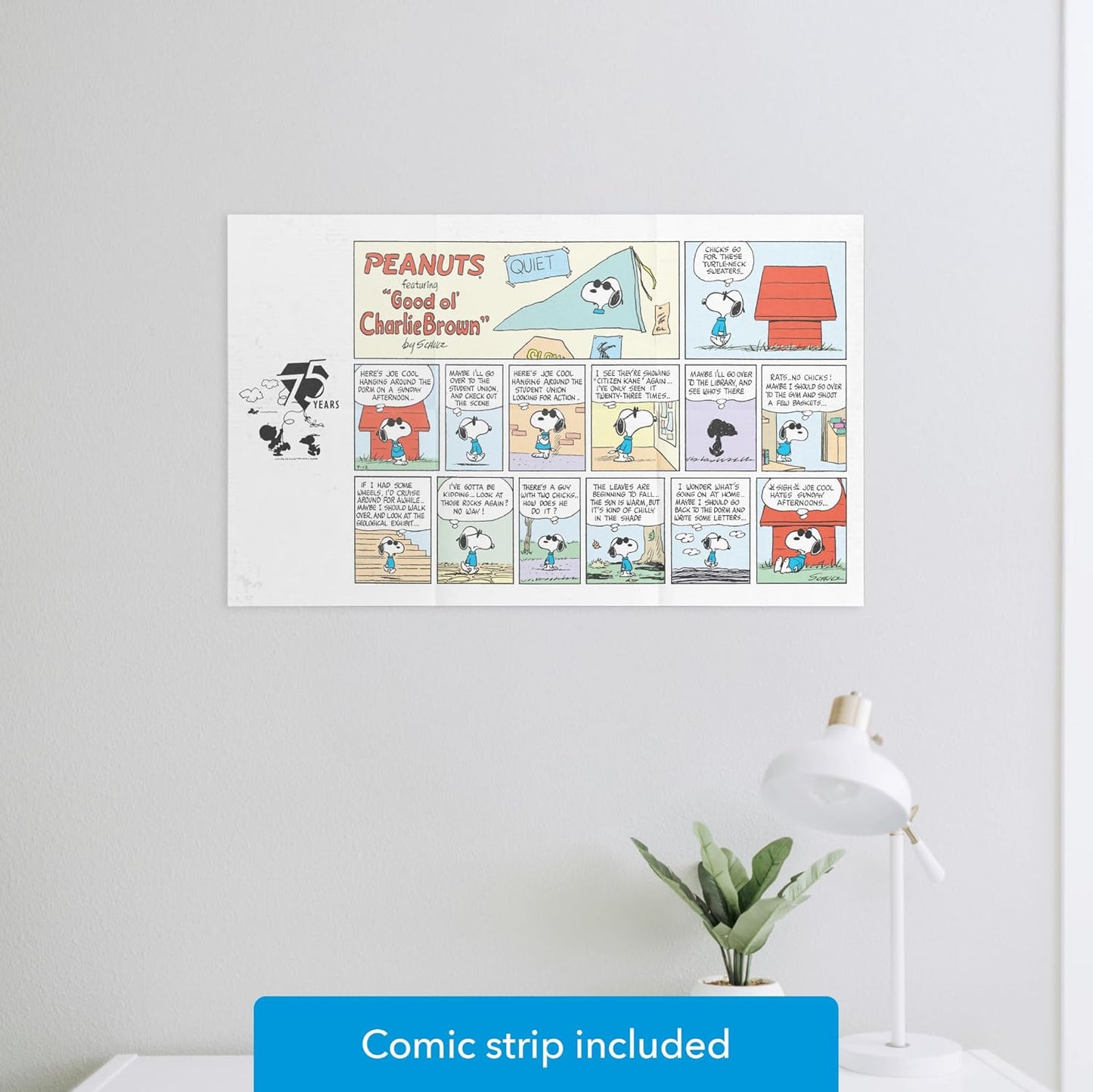 Plus-Plus Puzzle by Number – Joe Cool Peanuts Edition, 275-Piece Interlocking Mini Blocks, 2D STEM Puzzle Toy for Kids