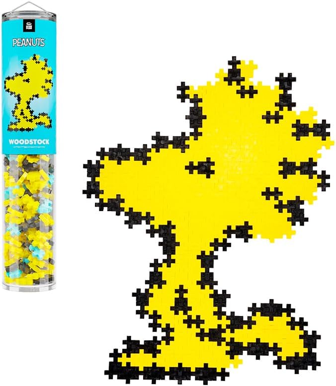 Plus-Plus Puzzle by Number, 275-Piece STEM Mini Building Block Set, 2D Puzzle Activity for Kids, Peanuts Merchandise - Woodstock