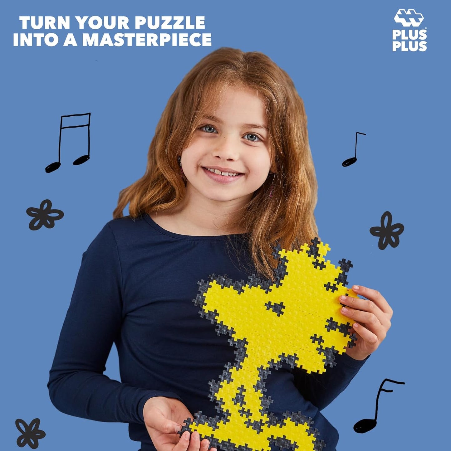 Plus-Plus Puzzle by Number, 275-Piece STEM Mini Building Block Set, 2D Puzzle Activity for Kids, Peanuts Merchandise - Woodstock