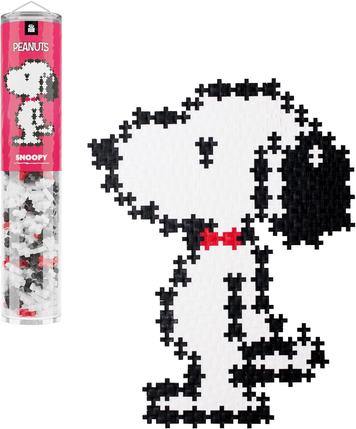 Plus-Plus Puzzle by Number – Snoopy Peanuts Edition, 275-Piece Interlocking Mini Blocks, 2D STEM Puzzle Toy for Kids