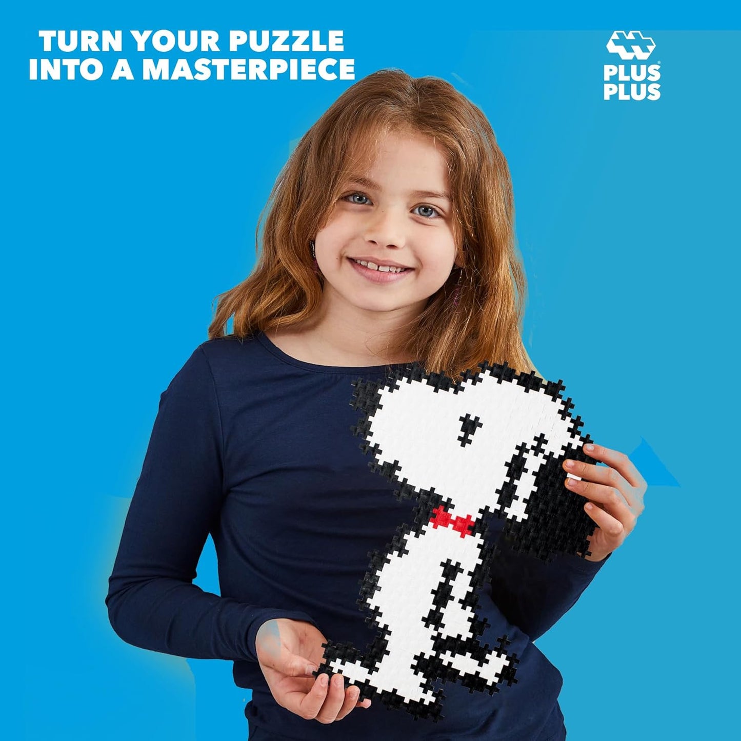Plus-Plus Puzzle by Number – Snoopy Peanuts Edition, 275-Piece Interlocking Mini Blocks, 2D STEM Puzzle Toy for Kids