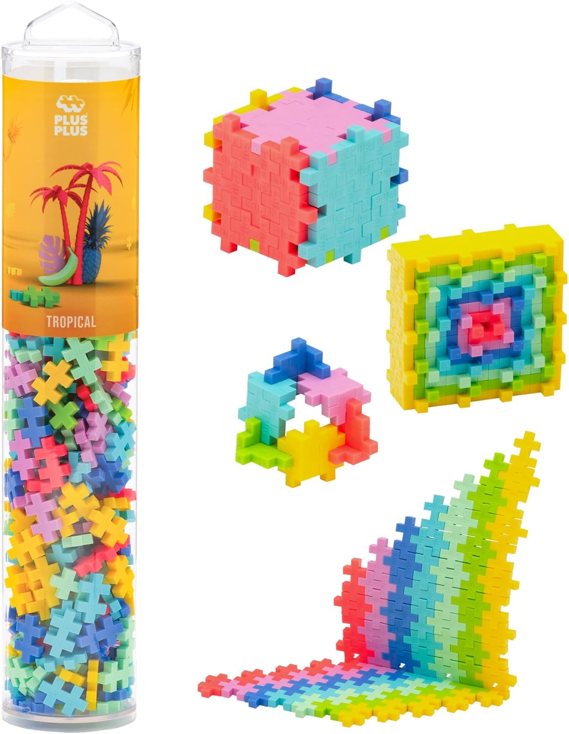Plus-Plus 240-Piece Interlocking Building Blocks for Kids, Open-Ended STEM Construction Toys, Mini Classroom Manipulatives