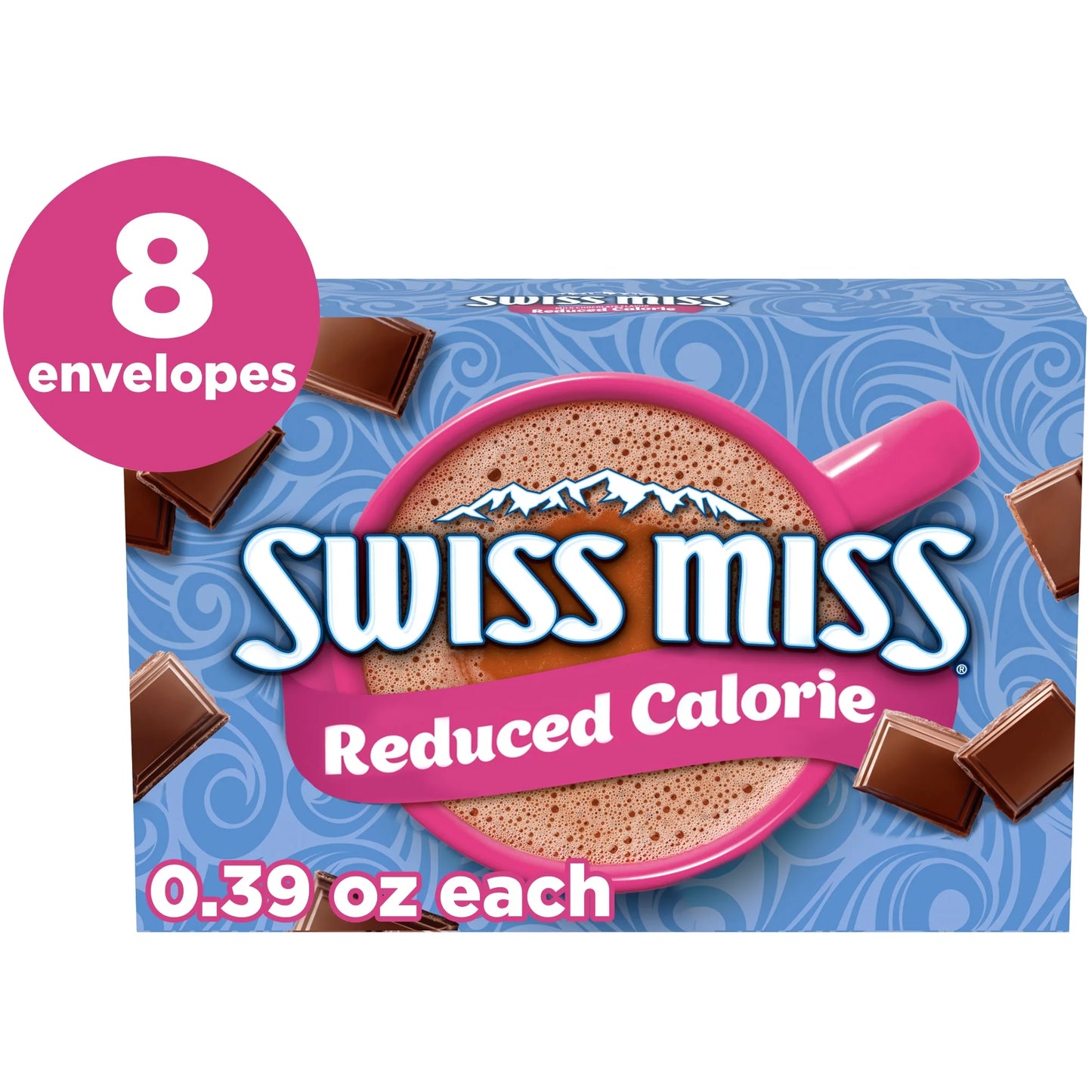 Swiss Miss Reduced Calorie Milk Chocolate Hot Cocoa Mix, 0.39 oz Packets, 8-Count (2 Pack)