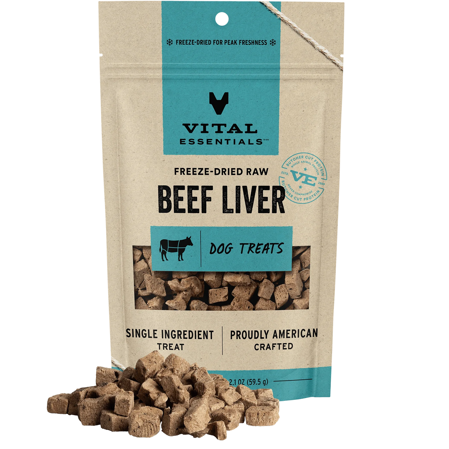Vital Essentials Beef Liver Dog Treat | Grain-Free, Gluten-Free, 2.1 oz.