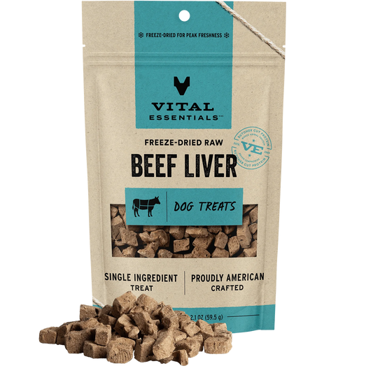 Vital Essentials Beef Liver Dog Treat | Grain-Free, Gluten-Free, 2.1 oz.