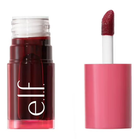 e.l.f. Sheer For It Blush Tint, Buildable Stain For Lips, Cheeks, Left On Red, 0.22 fl oz.